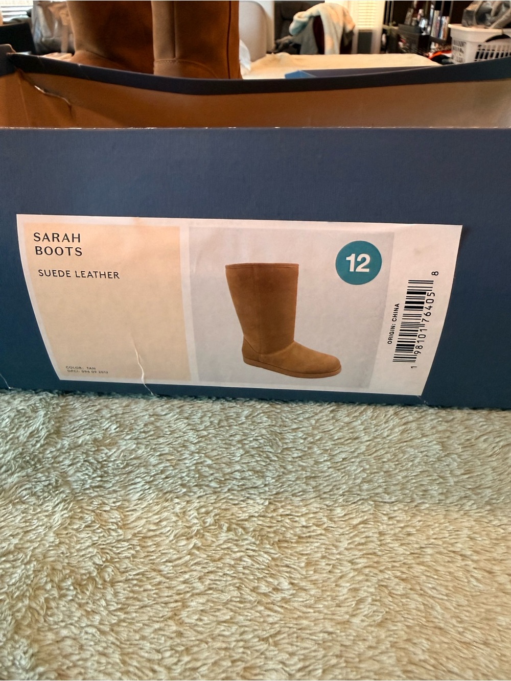 Target Sarah Boots Womens Size 12 Tan Suede Faux Fur Lined Winter